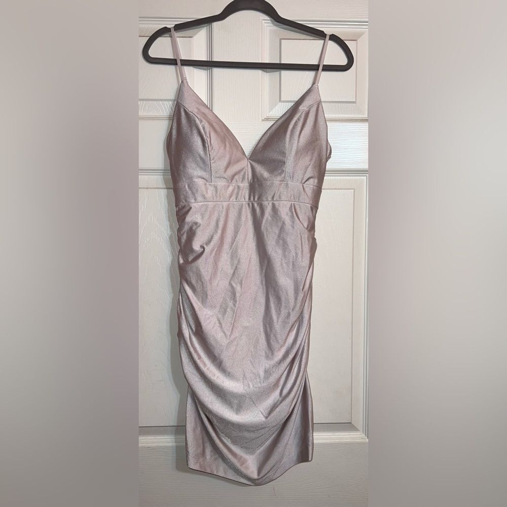 Windsor Kara Glitter Satin Mini Dress Night out Party holiday festive Large